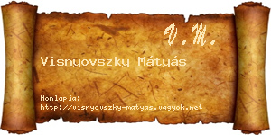 Visnyovszky Mátyás névjegykártya